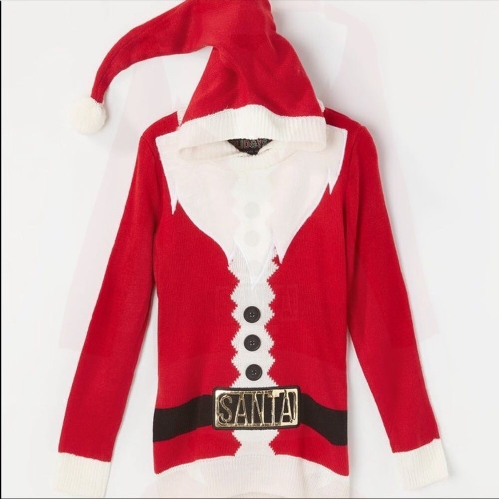 URBAN PLANET | Santa Hooded Ugly Christmas Sweater